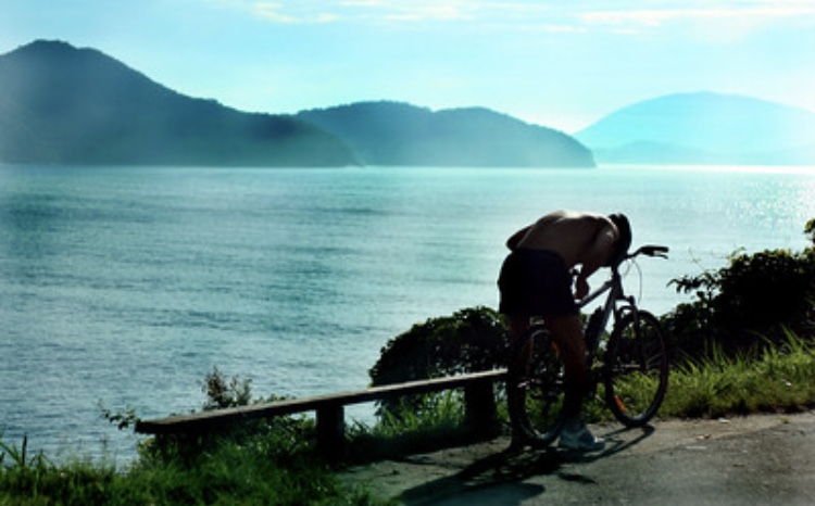 man with bicycle